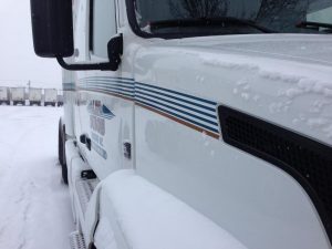 Len Dubois Trucking in the winter