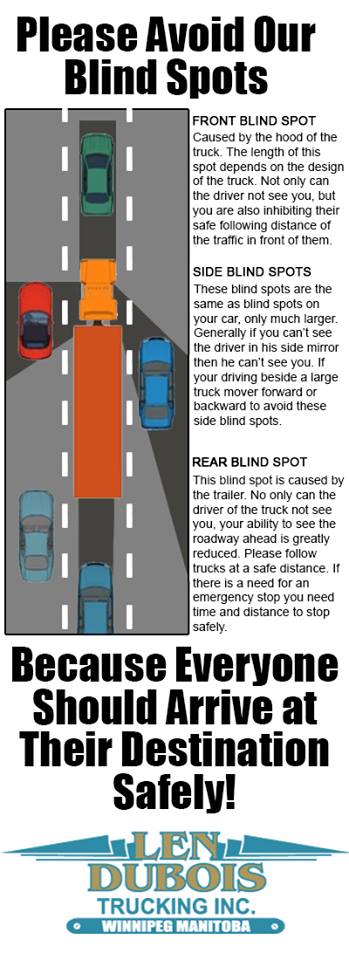 Please Avoid Our Blind Spots - Len Dubois Trucking