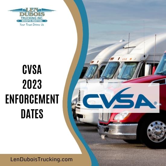 CVSA post with trucks and CVSA logo