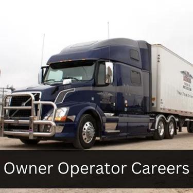 Image of a blue Len Dubois Trucking owner-operator truck with title "Company Driver Careers"