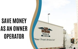 Image of a Len Dubois Trucking semi on the blog graphic