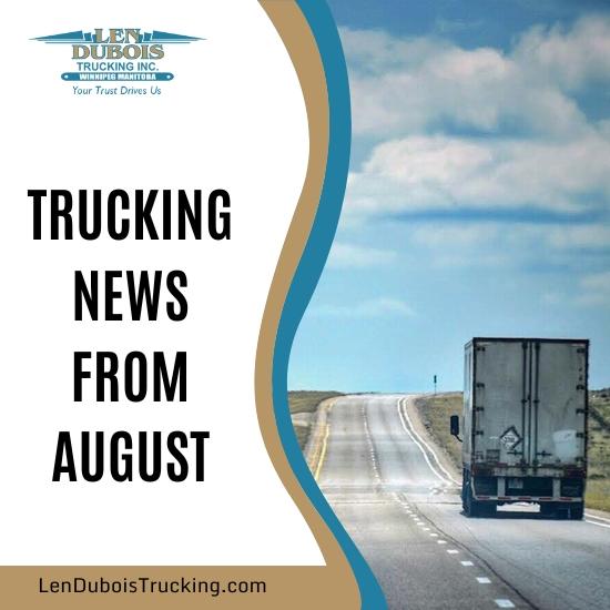 Poster for Trucking News with an image of a semi heading down the road.